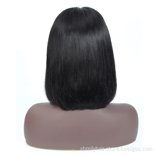 Shmily Cheap Price Short Bob Human Hair Wig,Wholesale Natural Color 13x4 Bob Lace Front Wig,Mink Brazilian Human Hair Wigs
